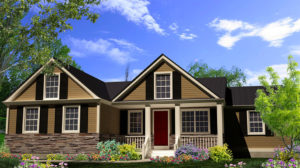 exterior view of a new custom home plan