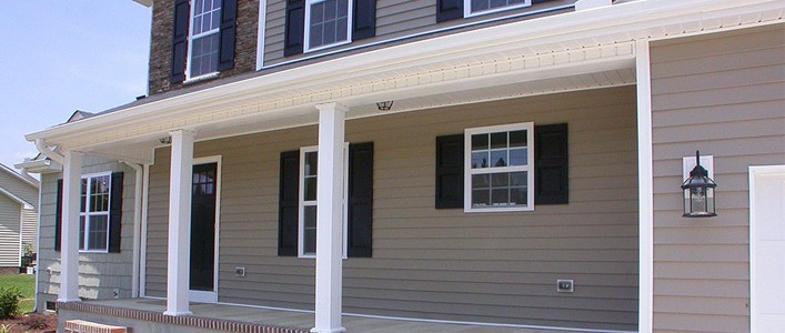 Exterior porch of custom home